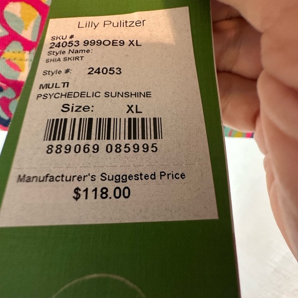 Lilly Pulitzer Pink and Purple A-Line Midi Skirt for Resort - Picture 3 of 3